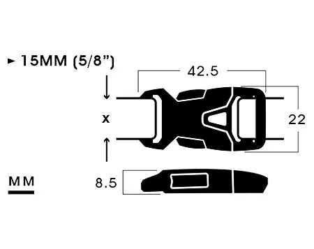 16MM (5/8”) POM Side Release Buckle | B2SSB-10