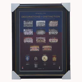 Brisbane Lions Football Club Afl Decorations of Distinction With 4 Medals Framed - 4371