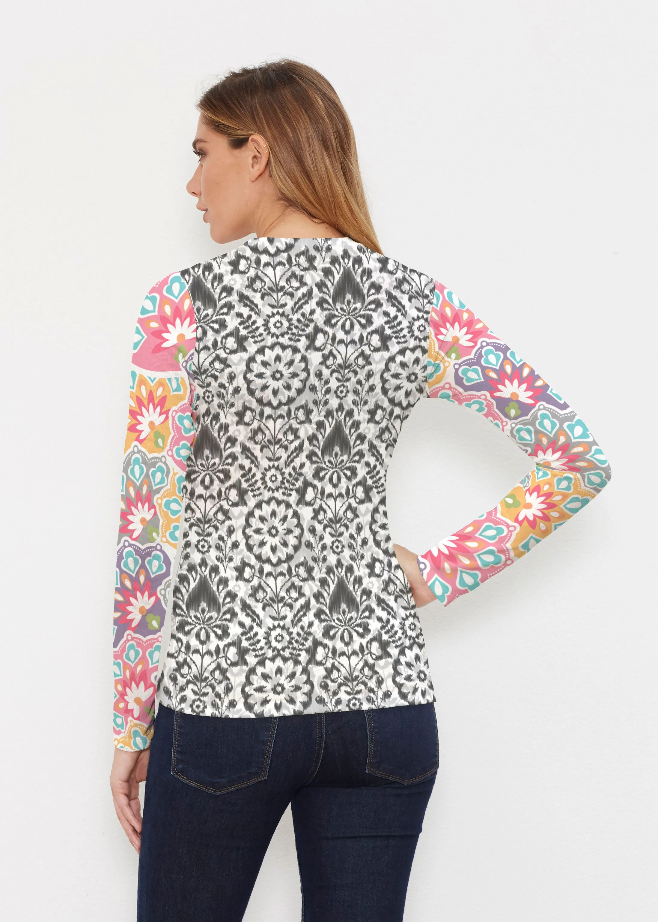 Darling Geo (13382) ~ Butterknit Long Sleeve V-Neck Top