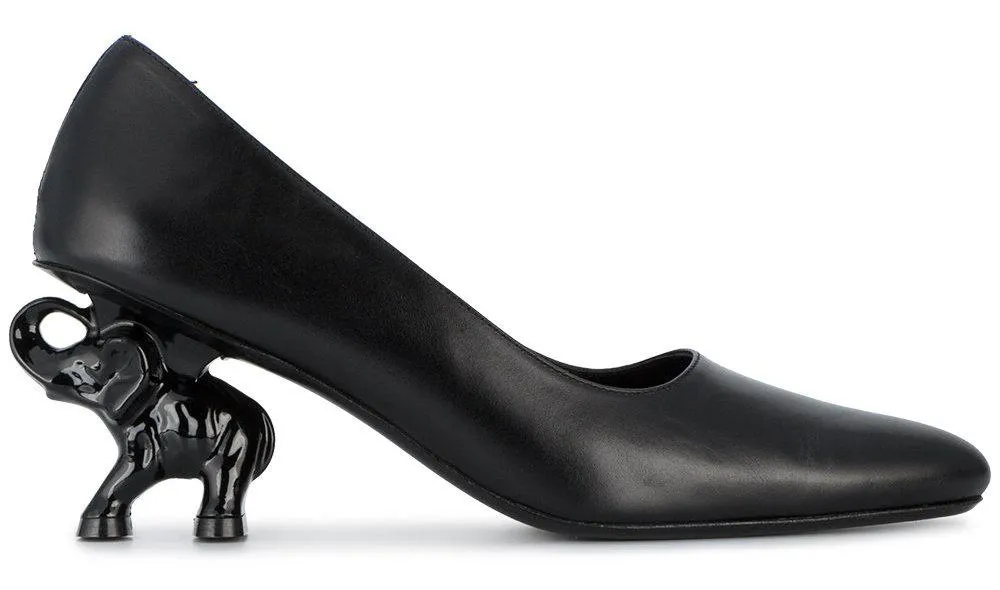 Elephant Heel Pumps - Black, Red, Silver