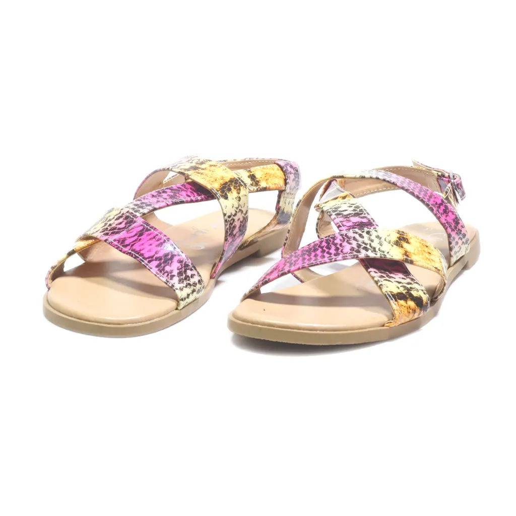 George Flat Sandals Leather Multicolour Colour For Kids