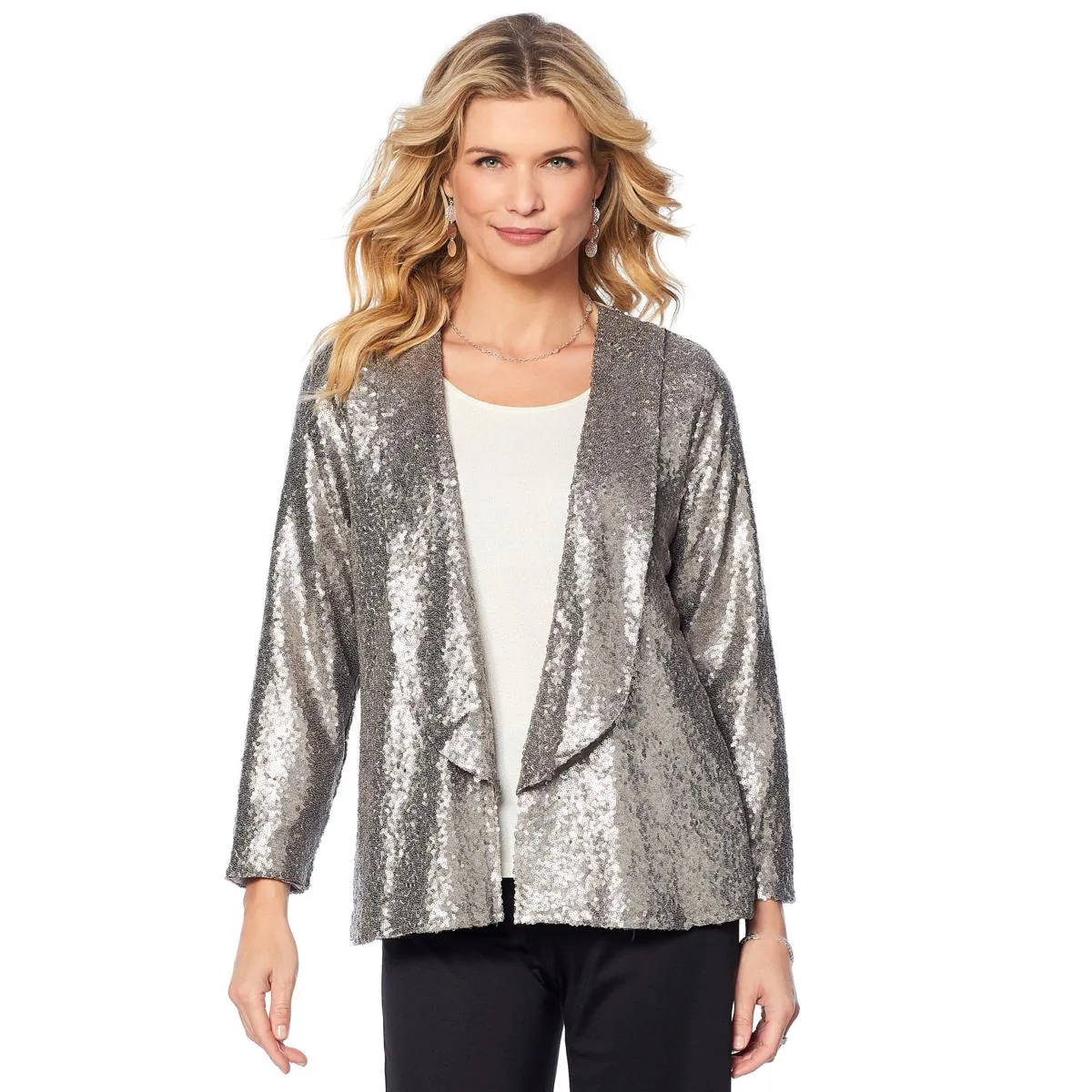 Slinky Brand Sequin Blazer-Large