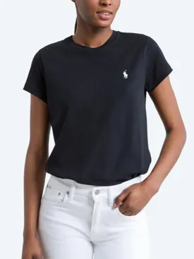 Women's Brand Logo Printed Top,Black