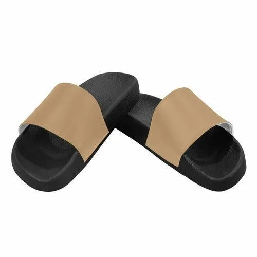 Womens Slides, Flip Flop Sandals, Light Brown